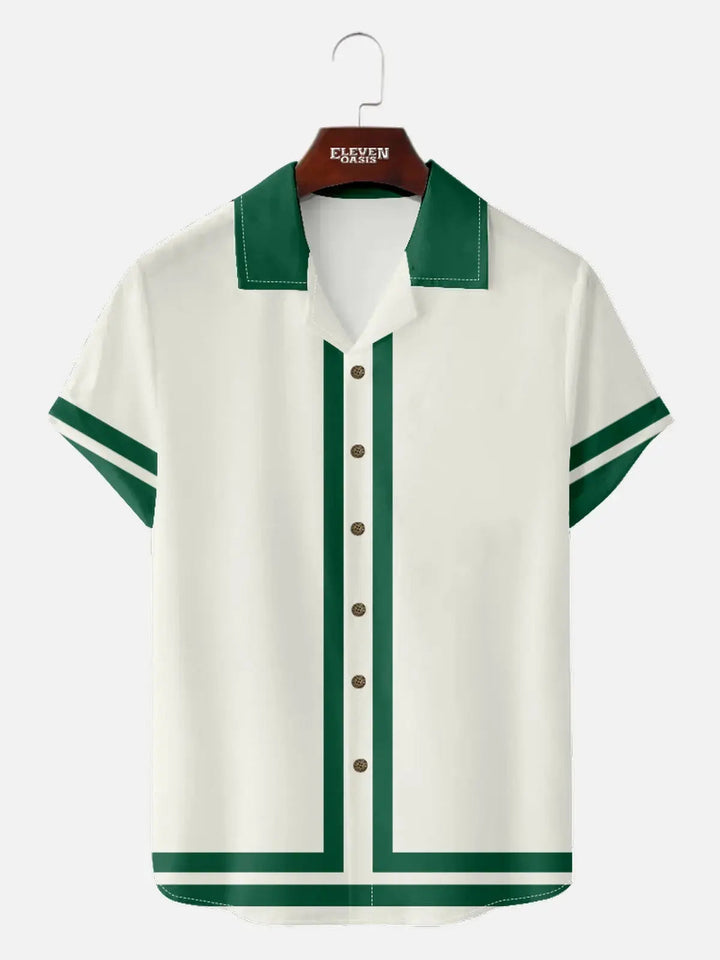 Men’s Contrast Panel Button Front Shirt