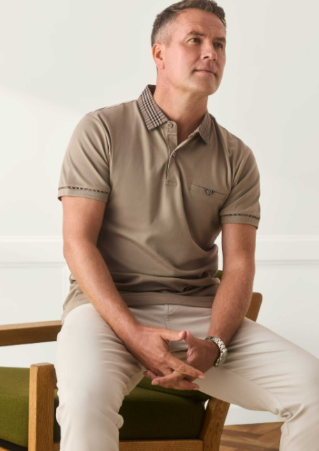 Men’s Short Sleeve Polo Shirt with Button Placket And Chest Pocket