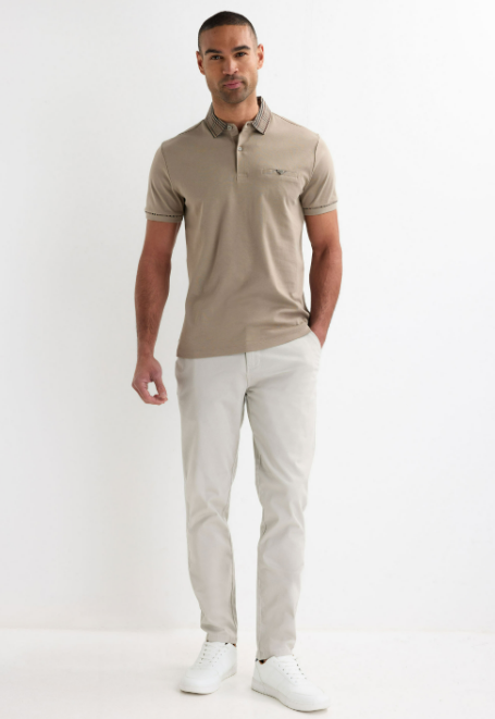 Men’s Short Sleeve Polo Shirt with Button Placket And Chest Pocket