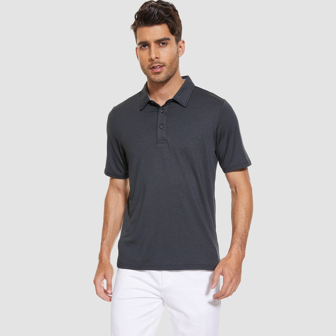 Men’s Short Sleeve Polo Shirt with Button Placket