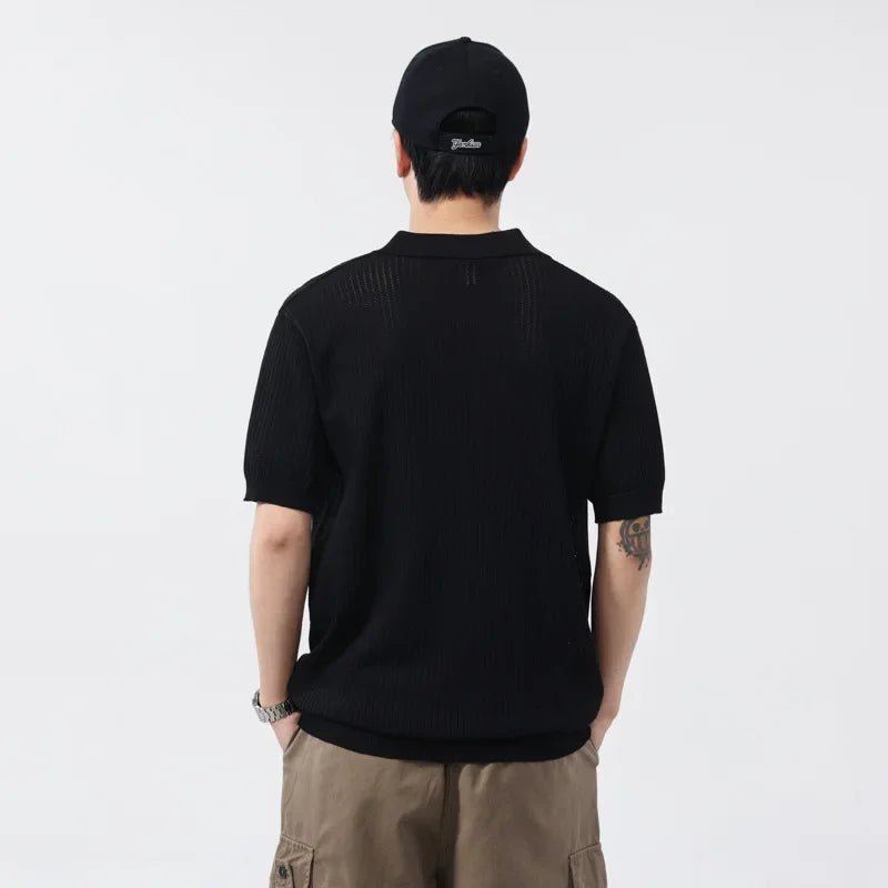 Men’s Short Sleeve Ribbed Polo Shirt