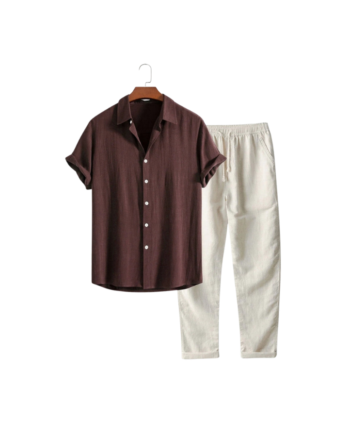 Men’s Short Sleeve Shirt and Pants Co-Ord Set