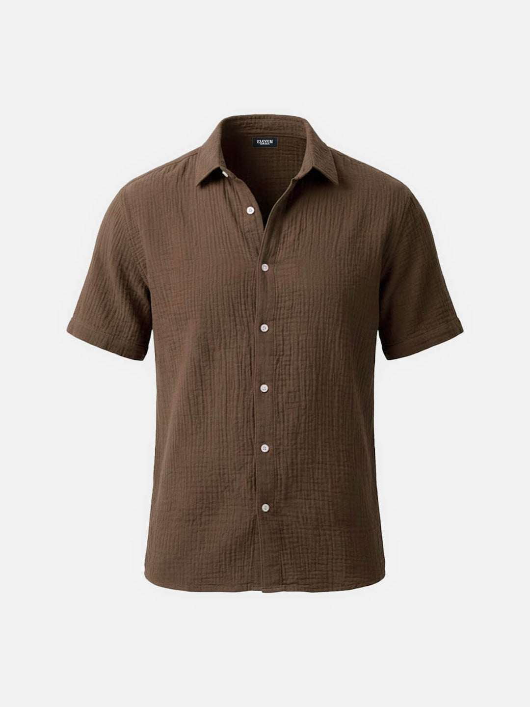 Men’s Short Sleeve Textured Button-Up Shirt