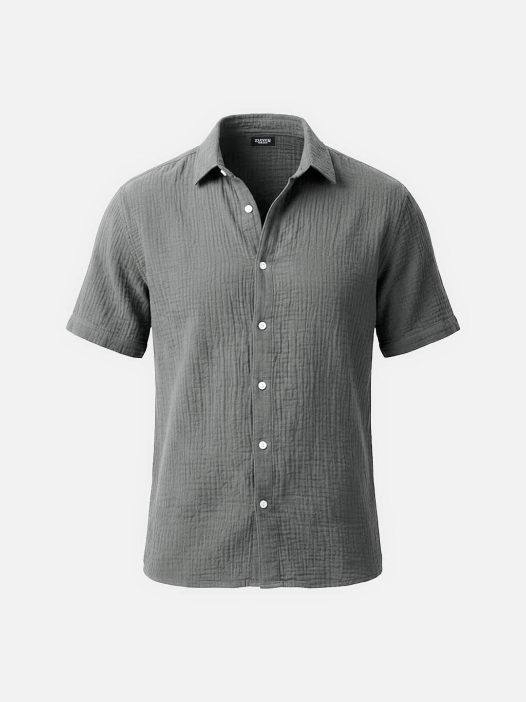 Men’s Short Sleeve Textured Button-Up Shirt