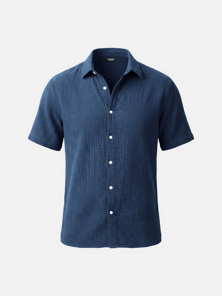 Men’s Short Sleeve Textured Button-Up Shirt