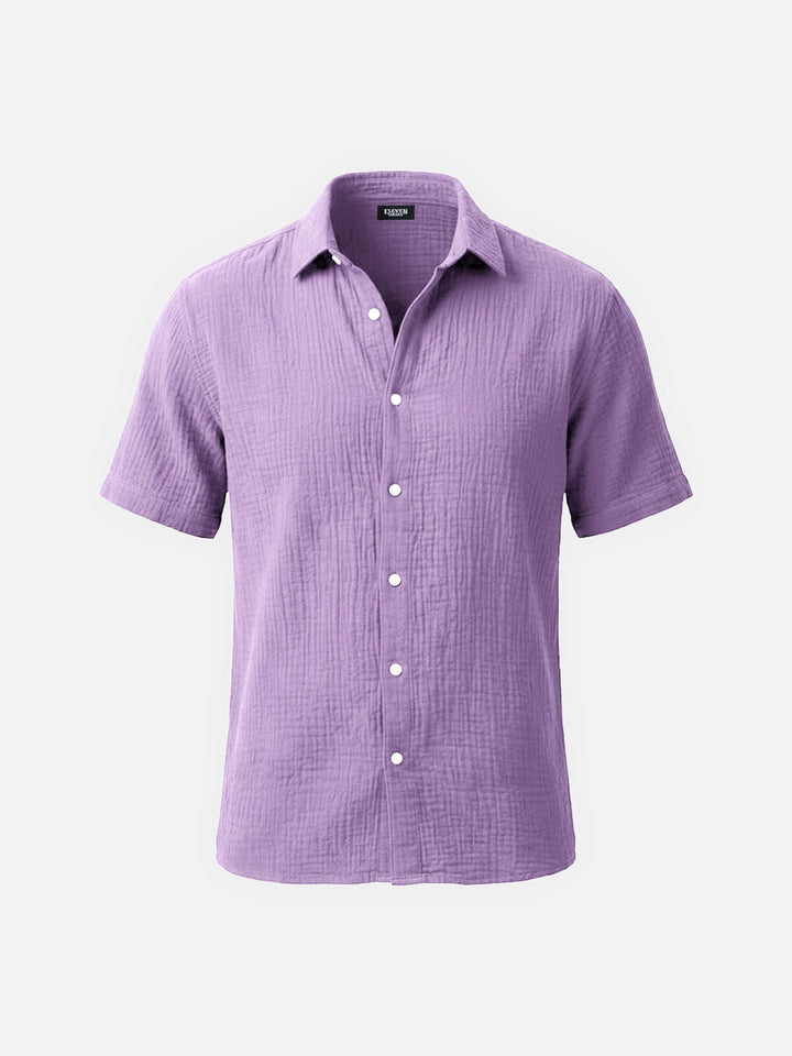 Men’s Short Sleeve Textured Button-Up Shirt