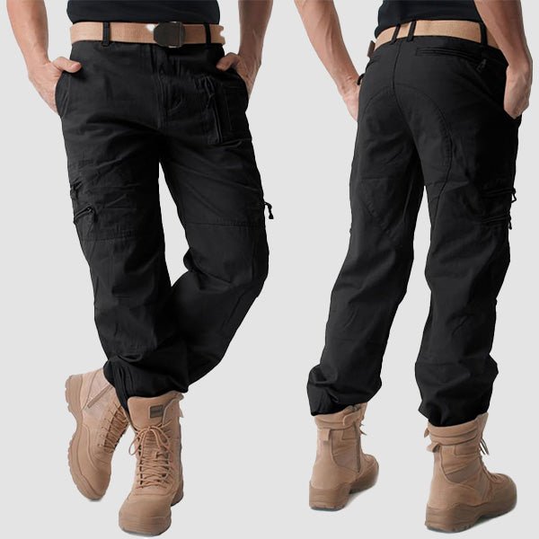 Men’s Tactical Cargo Pants with Multiple Zippered Pockets