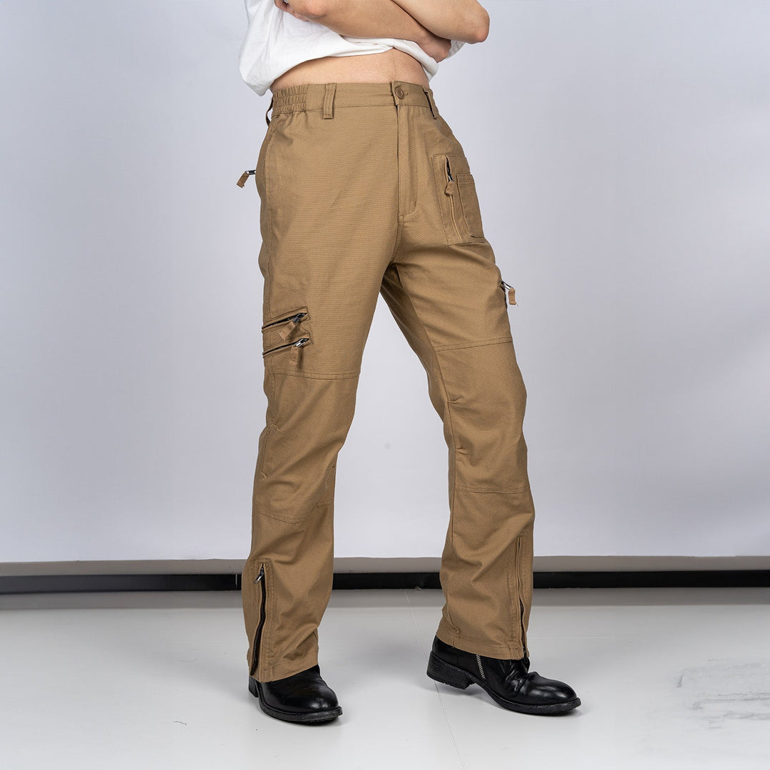 Men’s Tactical Cargo Pants with Multiple Zippered Pockets