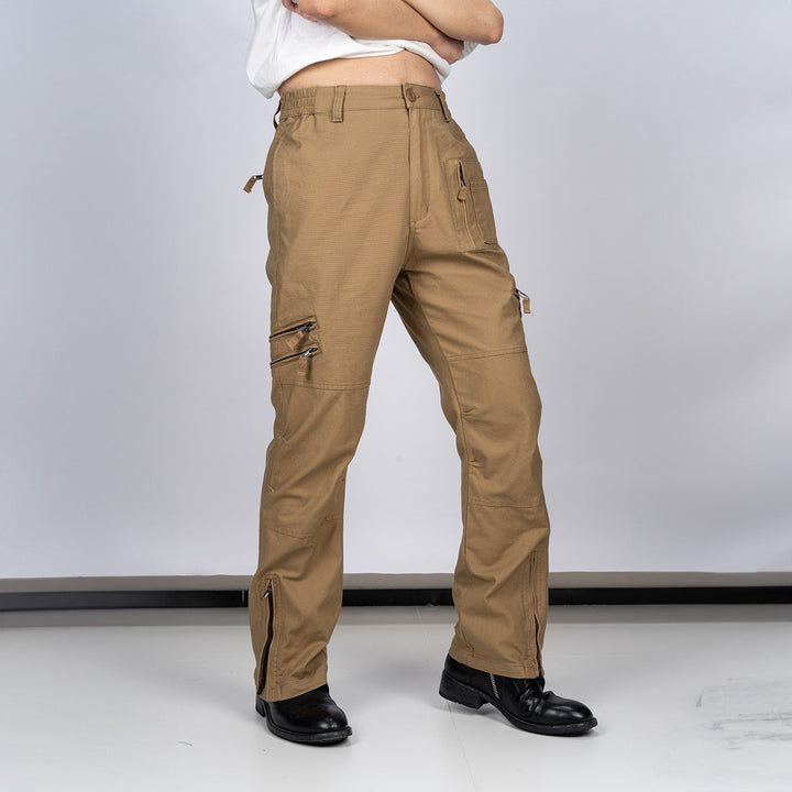 Men’s Tactical Cargo Pants with Multiple Zippered Pockets