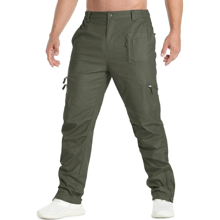 Men’s Tactical Cargo Pants with Multiple Zippered Pockets
