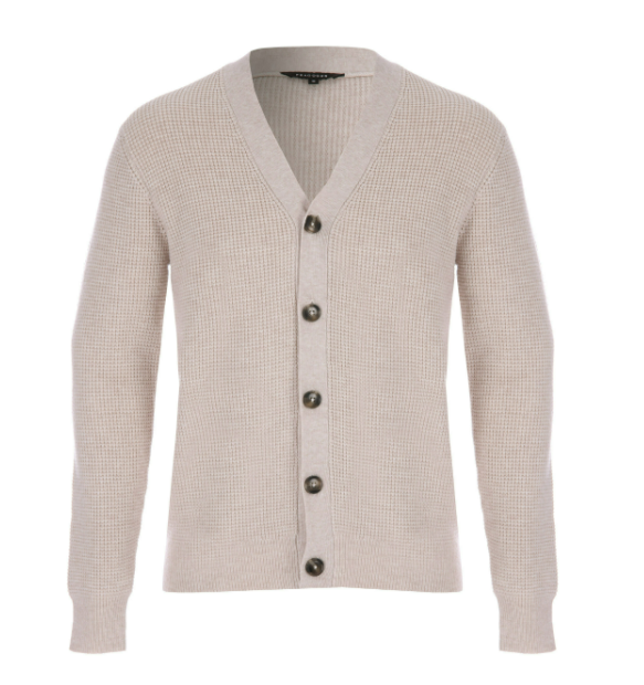 Men’s Textured Knit Cardigan With Button Front