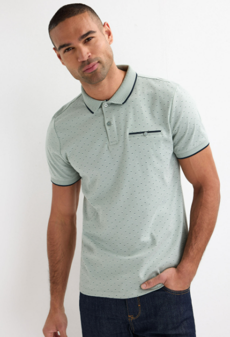 Men’s Textured Polo Shirt With Contrast Trim