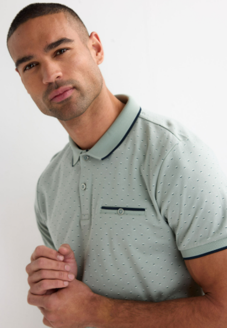 Men’s Textured Polo Shirt With Contrast Trim
