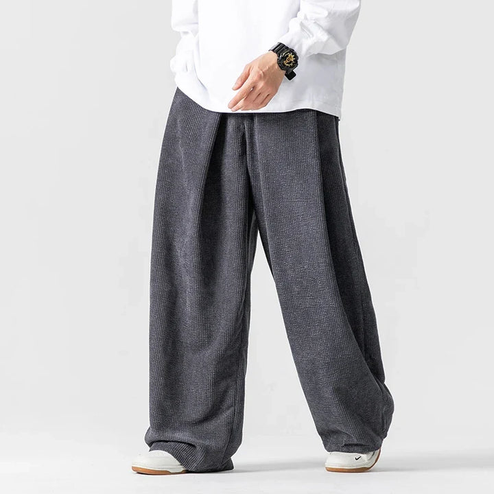 Men’s Textured Wide-Leg Pants