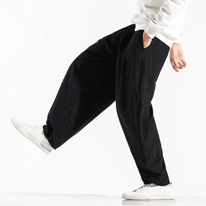 Men’s Wide-Leg Drawstring Waist Pants