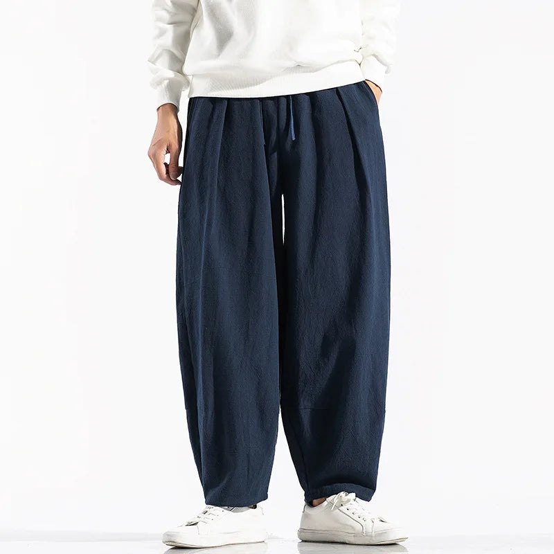 Men’s Wide-Leg Drawstring Waist Pants
