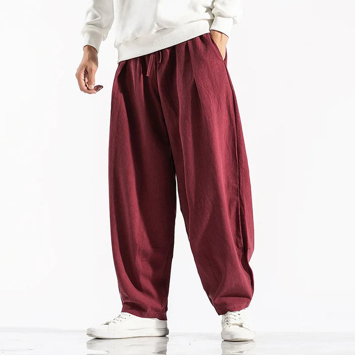 Men’s Wide-Leg Drawstring Waist Pants
