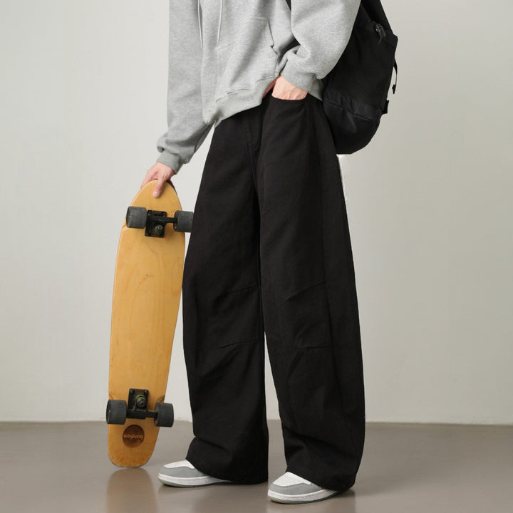 Men’s Wide-Leg Panel Pants with Belt Loops
