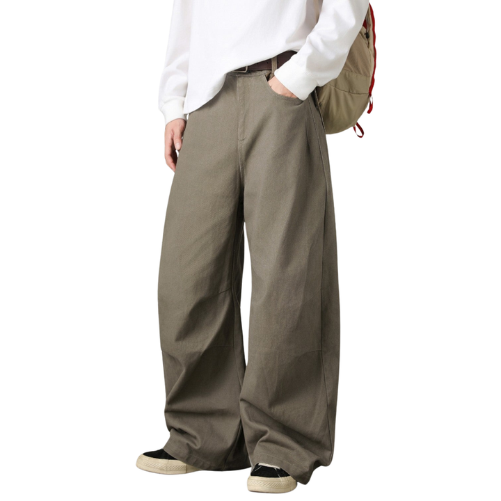 Men’s Wide-Leg Panel Pants with Belt Loops