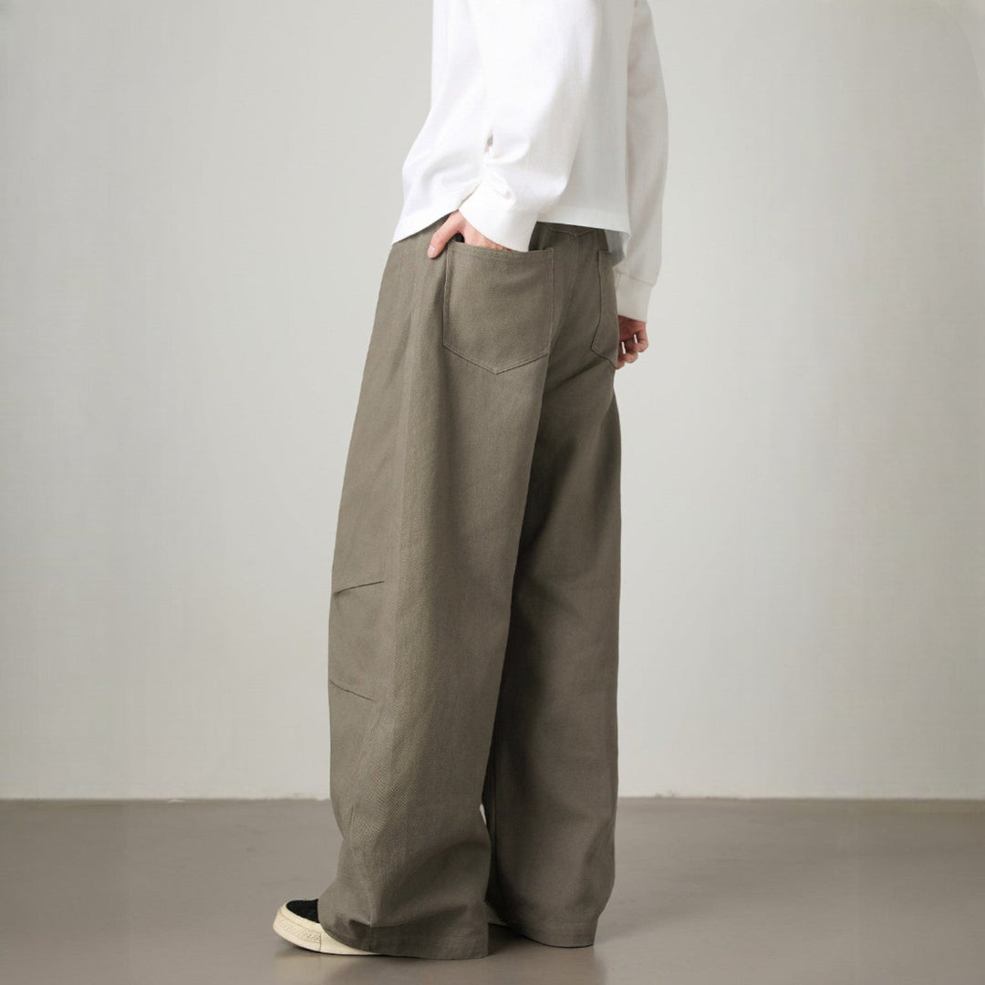 Men’s Wide-Leg Panel Pants with Belt Loops