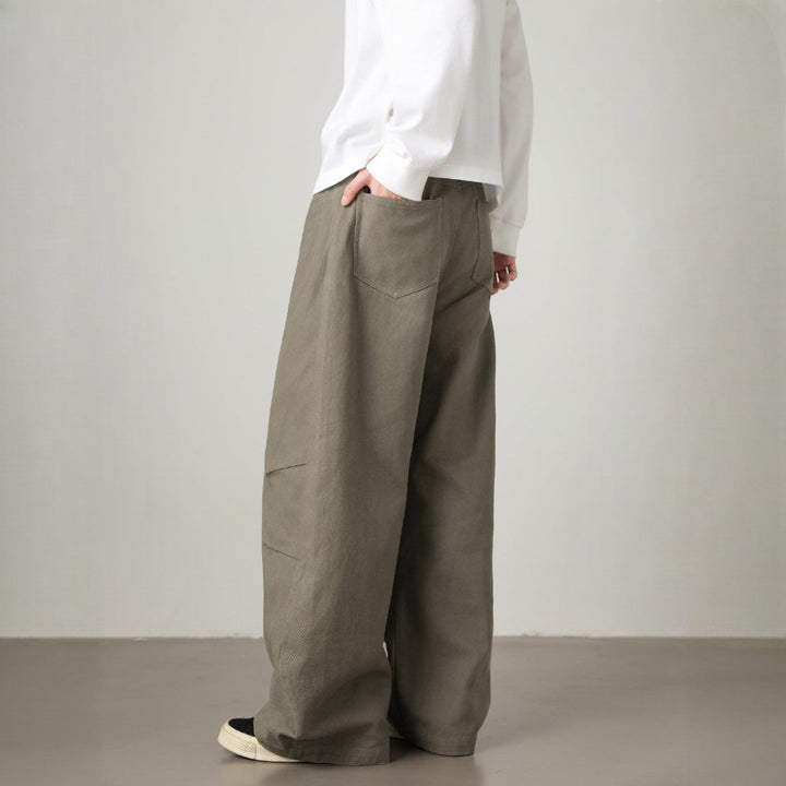 Men’s Wide-Leg Panel Pants with Belt Loops
