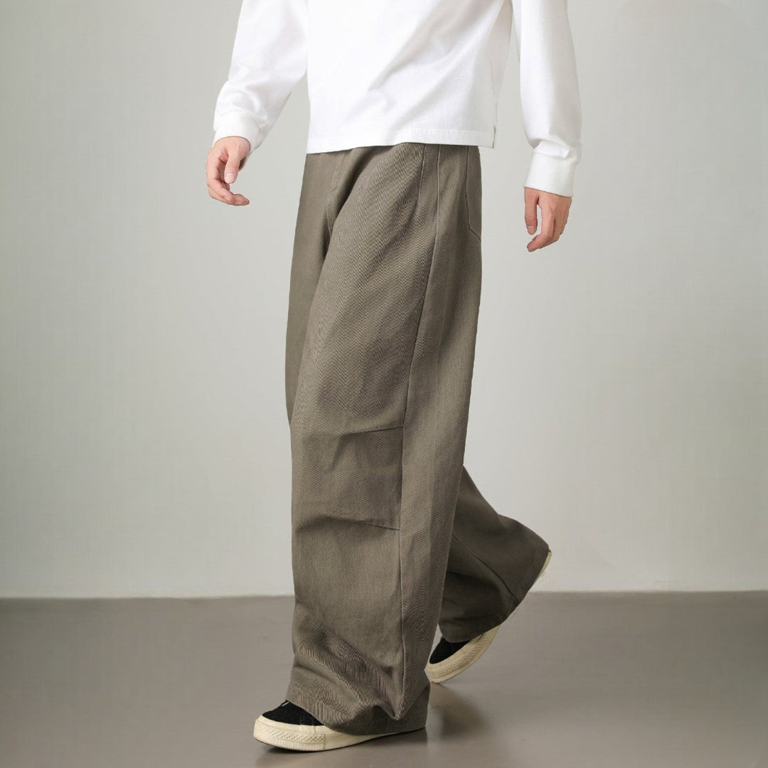 Men’s Wide-Leg Panel Pants with Belt Loops