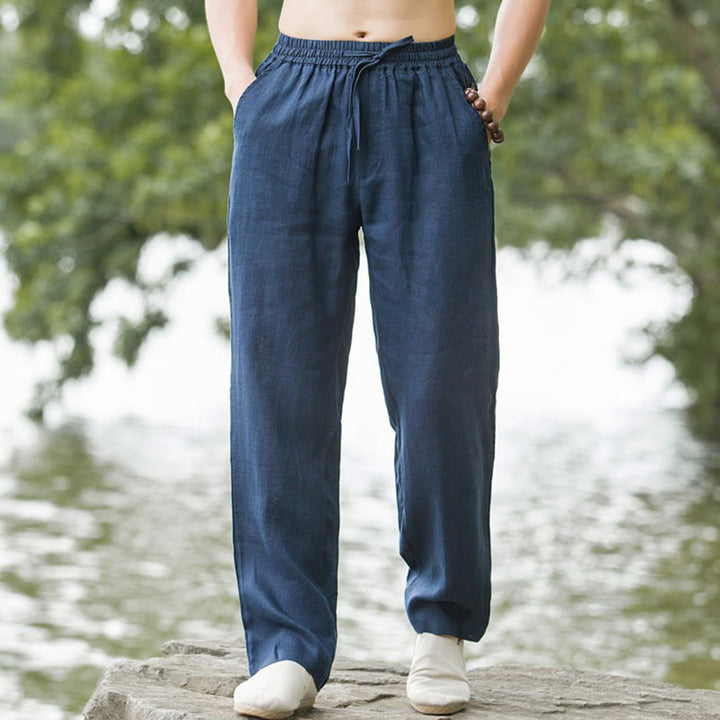 Men’s Wide-Leg Summer Pants with Drawstring Waist