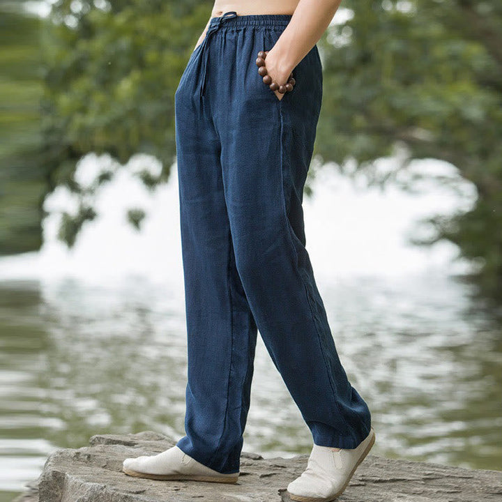 Men’s Wide-Leg Summer Pants with Drawstring Waist