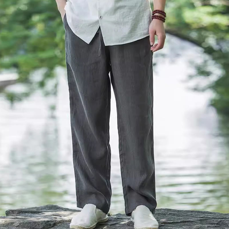 Men’s Wide-Leg Summer Pants with Drawstring Waist