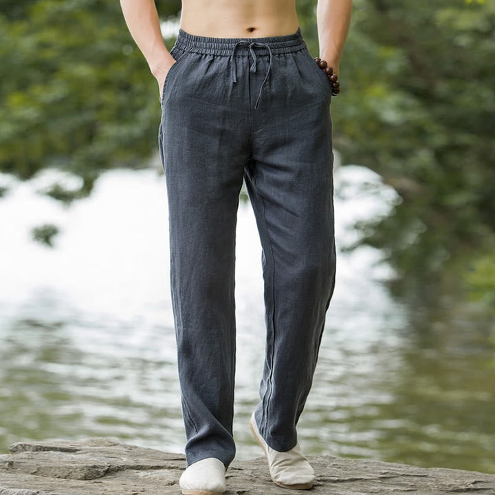 Men’s Wide-Leg Summer Pants with Drawstring Waist