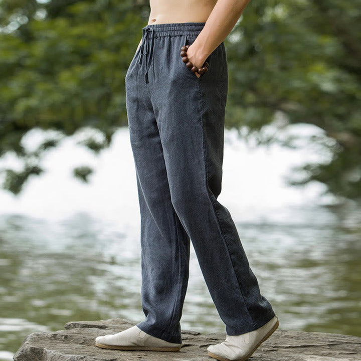 Men’s Wide-Leg Summer Pants with Drawstring Waist