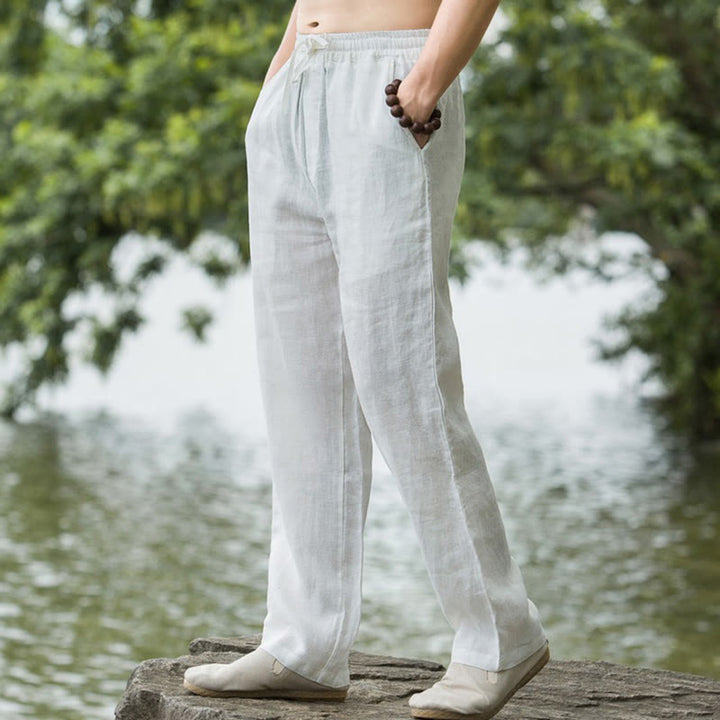 Men’s Wide-Leg Summer Pants with Drawstring Waist