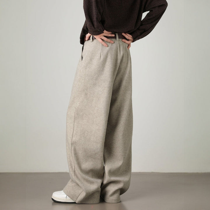 Men’s Wide-Leg Pants with Elastic Back Waistband