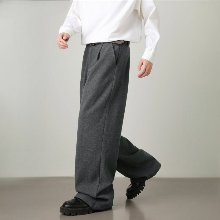 Men’s Wide-Leg Pants with Elastic Back Waistband