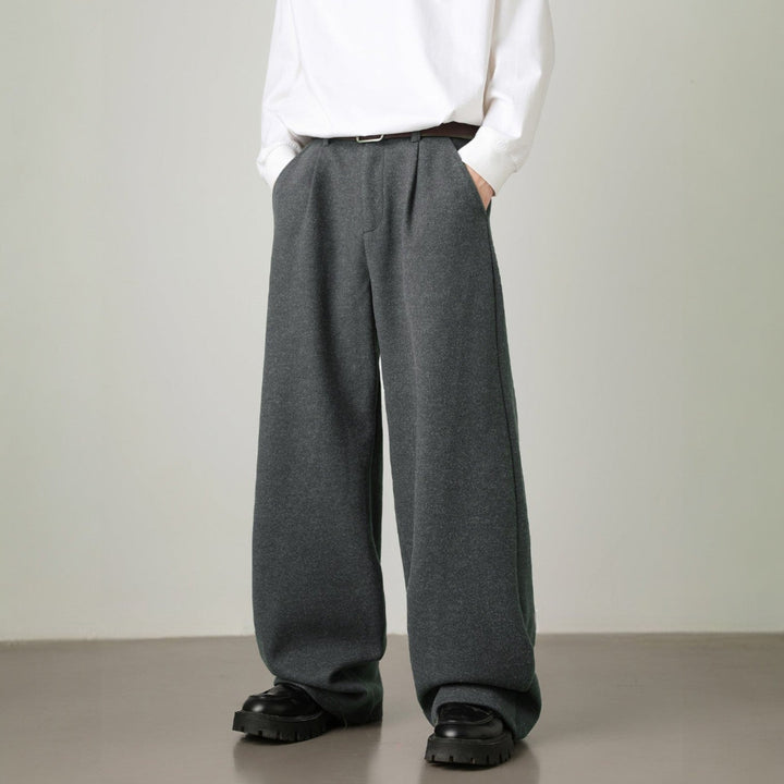 Men’s Wide-Leg Pants with Elastic Back Waistband