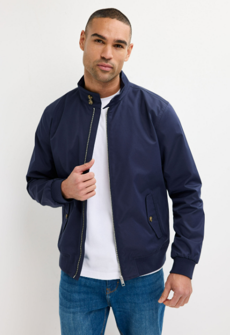 Men’s Zip Front Jacket With Funnel Neck Collar