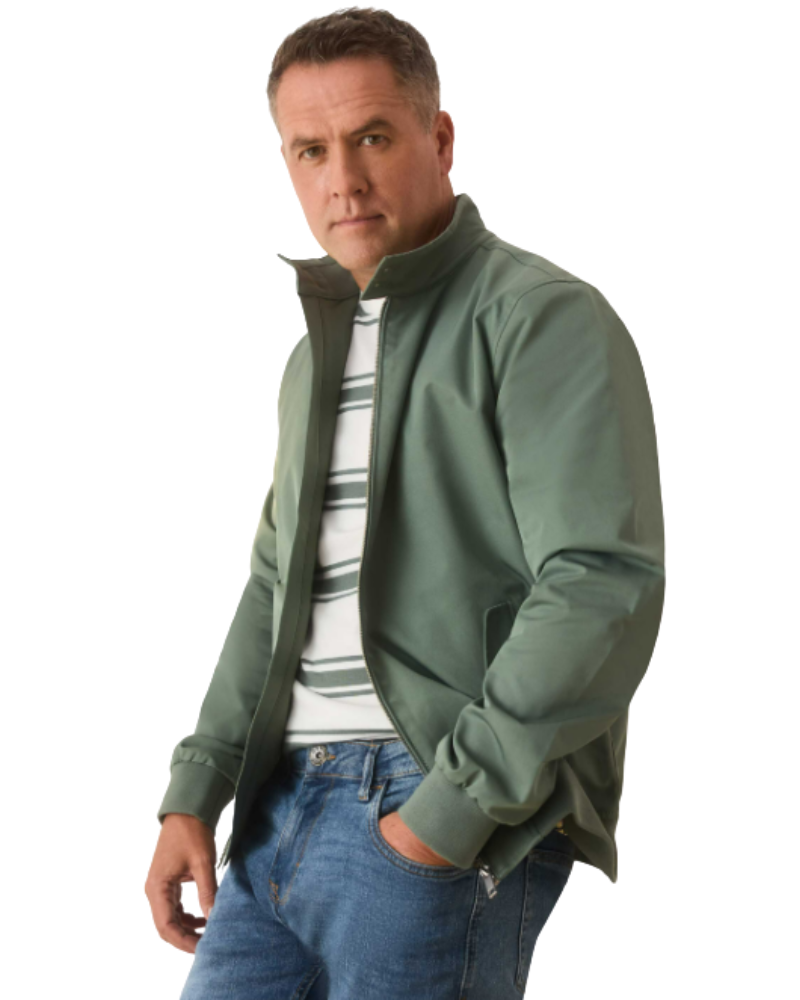 Men’s Zip Front Jacket With Funnel Neck Collar