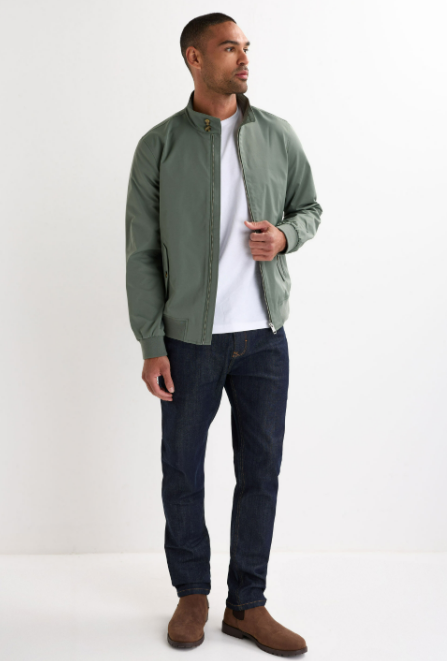 Men’s Zip Front Jacket With Funnel Neck Collar
