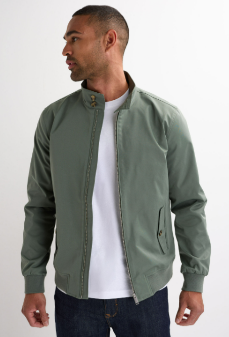 Men’s Zip Front Jacket With Funnel Neck Collar