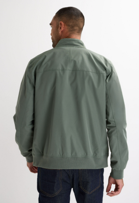 Men’s Zip Front Jacket With Funnel Neck Collar