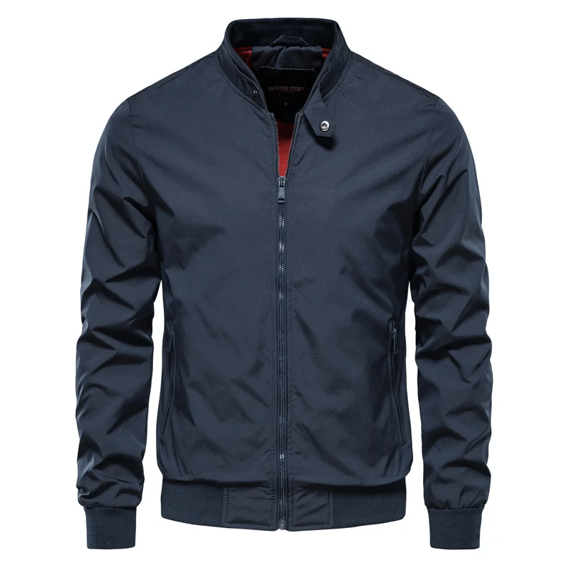 Men’s Zip-Front Stand Collar Jacket