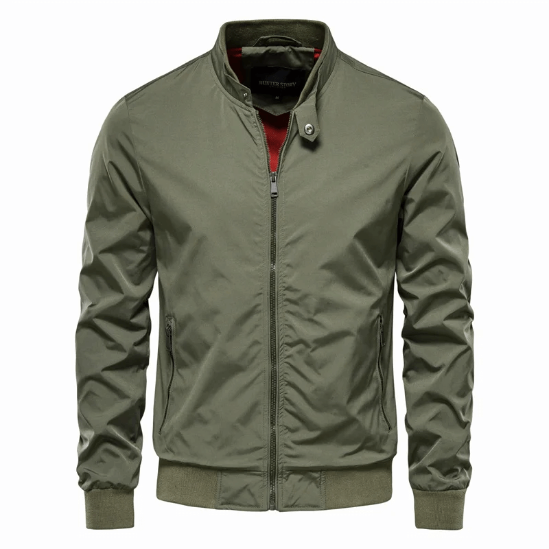 Men’s Zip-Front Stand Collar Jacket