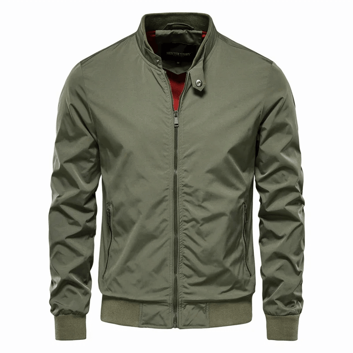 Men’s Zip-Front Stand Collar Jacket