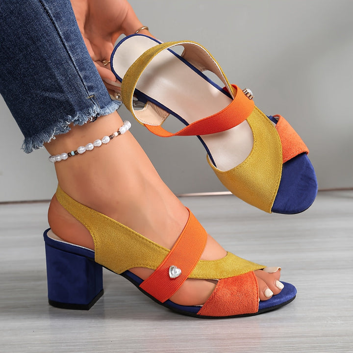 Women's Colour Block Pointed Toe Slip-On Sandals