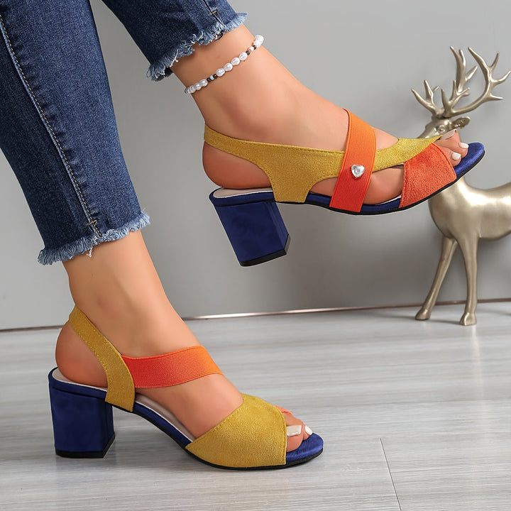 Women's Colour Block Pointed Toe Slip-On Sandals