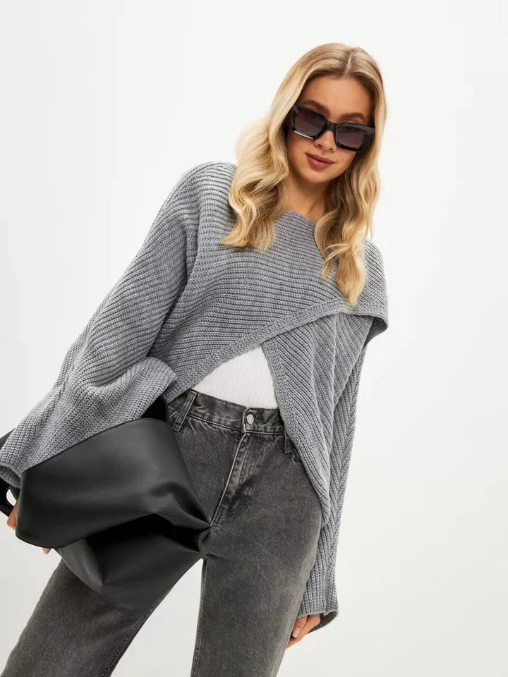 Women’s Cropped Long Sleeve Knit Sweater