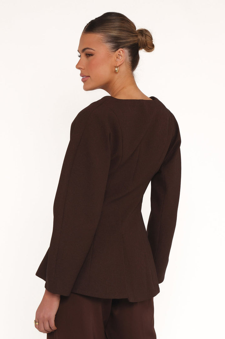 Women’s Deep V-Neck Single Button Blazer