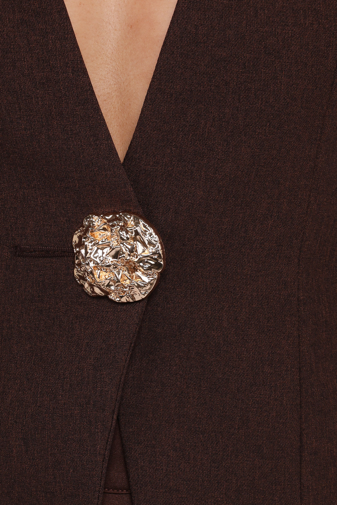 Women’s Deep V-Neck Single Button Blazer