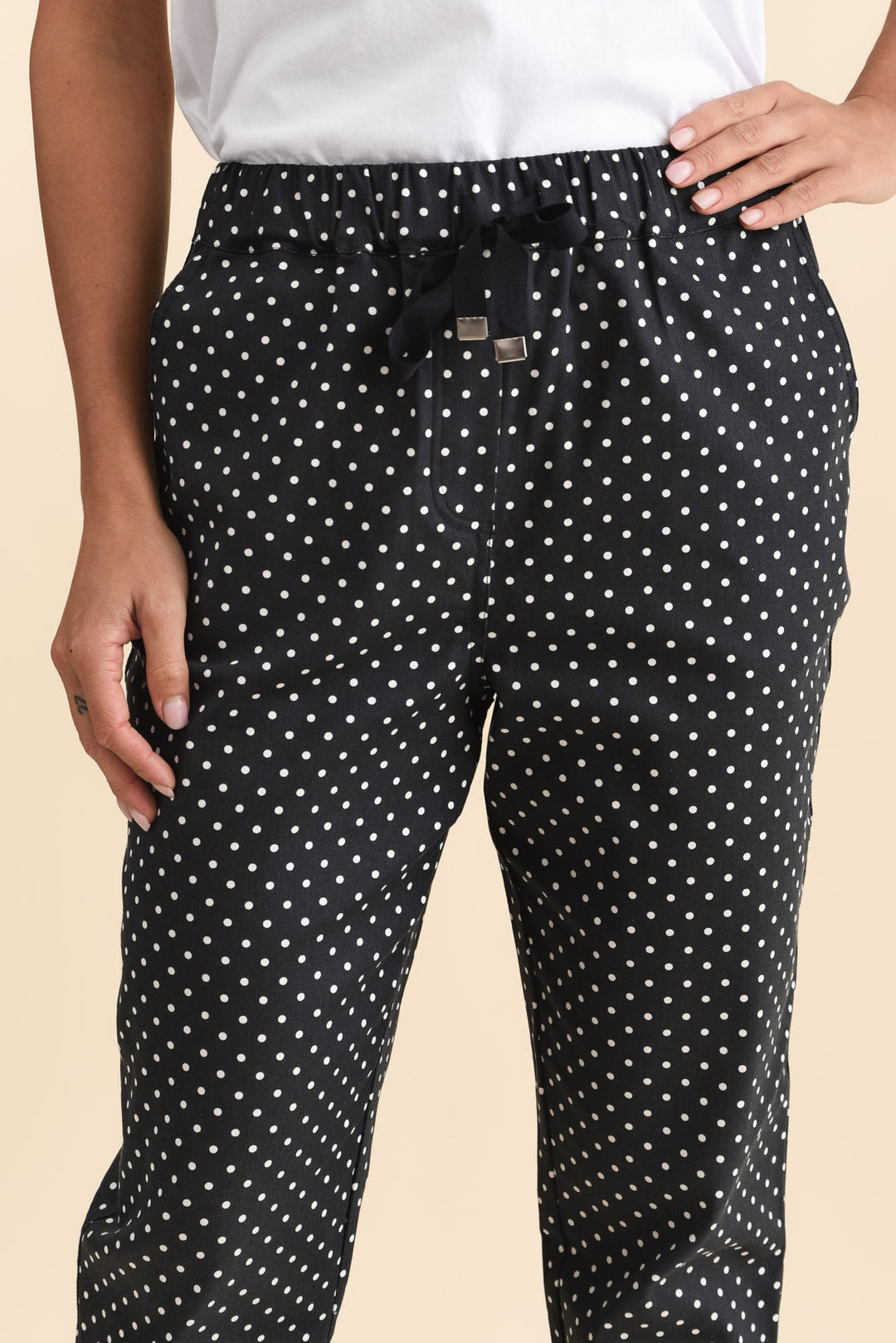 Women’s Drawstring Waist Polka Dot Pants