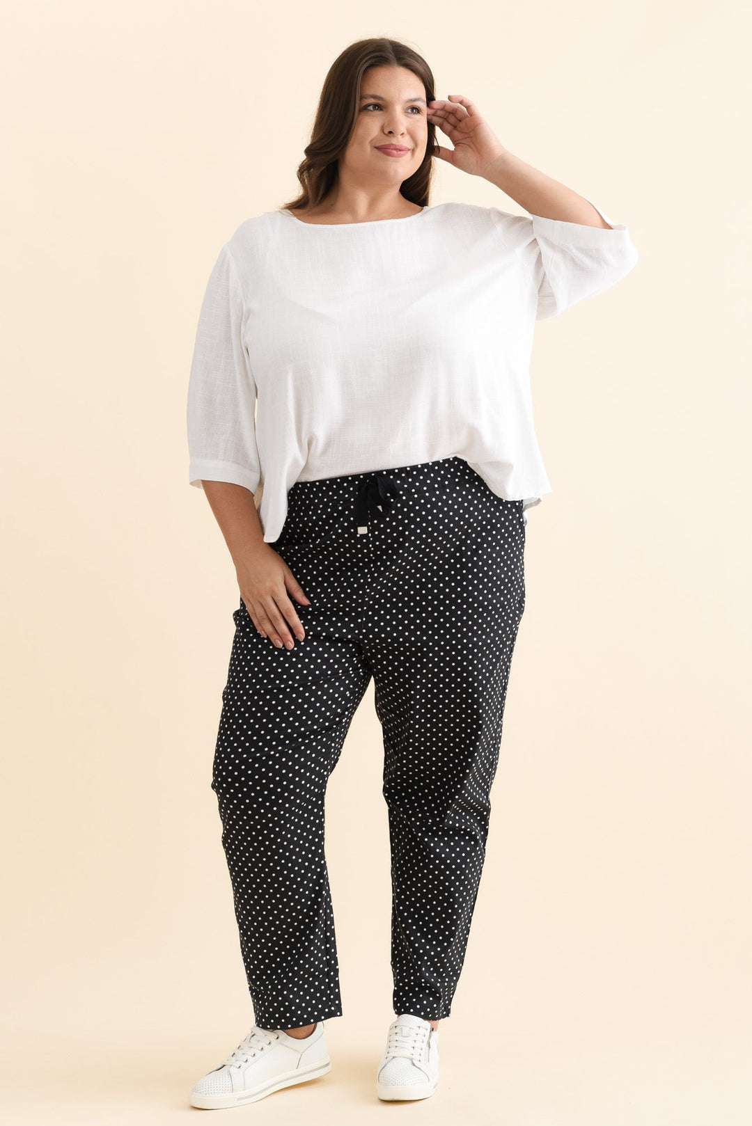 Women’s Drawstring Waist Polka Dot Pants
